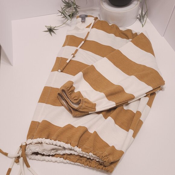 Aerie Women's Small Striped Hoodie Mustard Yellow White Long Sleeve Lightweight - Picture 5 of 13